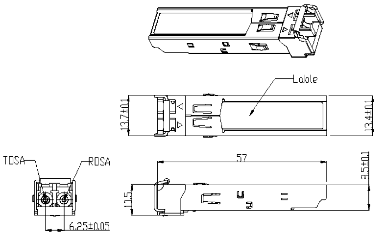 SFP-10G-SR 10Gigabit SFP+ Dimensions